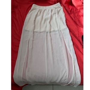 Cream double slit skirt